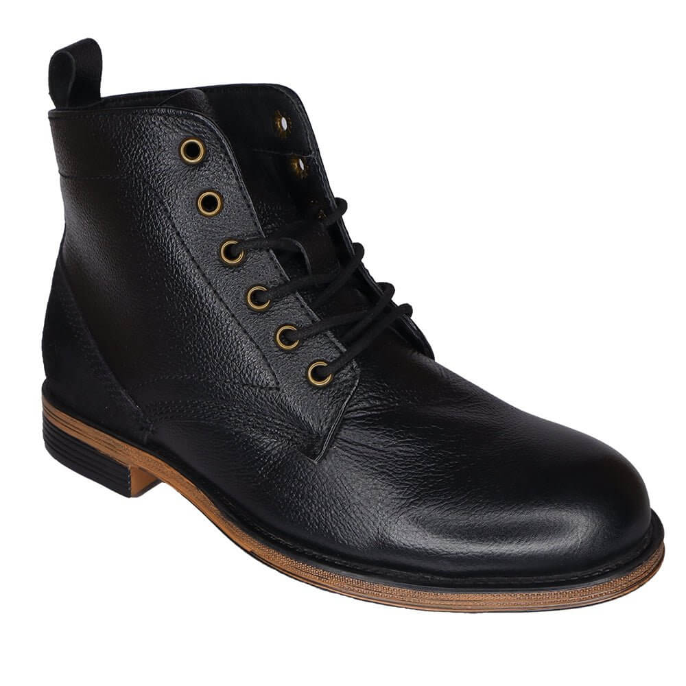COMFITOES BLACK LEATHER BOOTS FOR MEN - Comfitoes Footwear Pvt. Ltd.