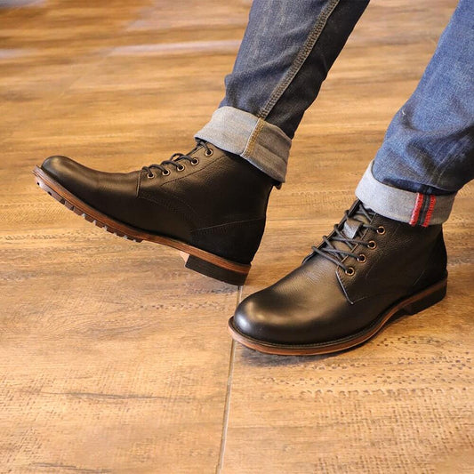 COMFITOES BLACK LEATHER BOOTS FOR MEN - Comfitoes Footwear Pvt. Ltd.