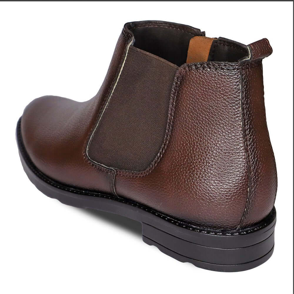 COMFITOES BROWN CHELSEA BOOTS WITH ZIP CLOSURE - Comfitoes Footwear Pvt. Ltd.