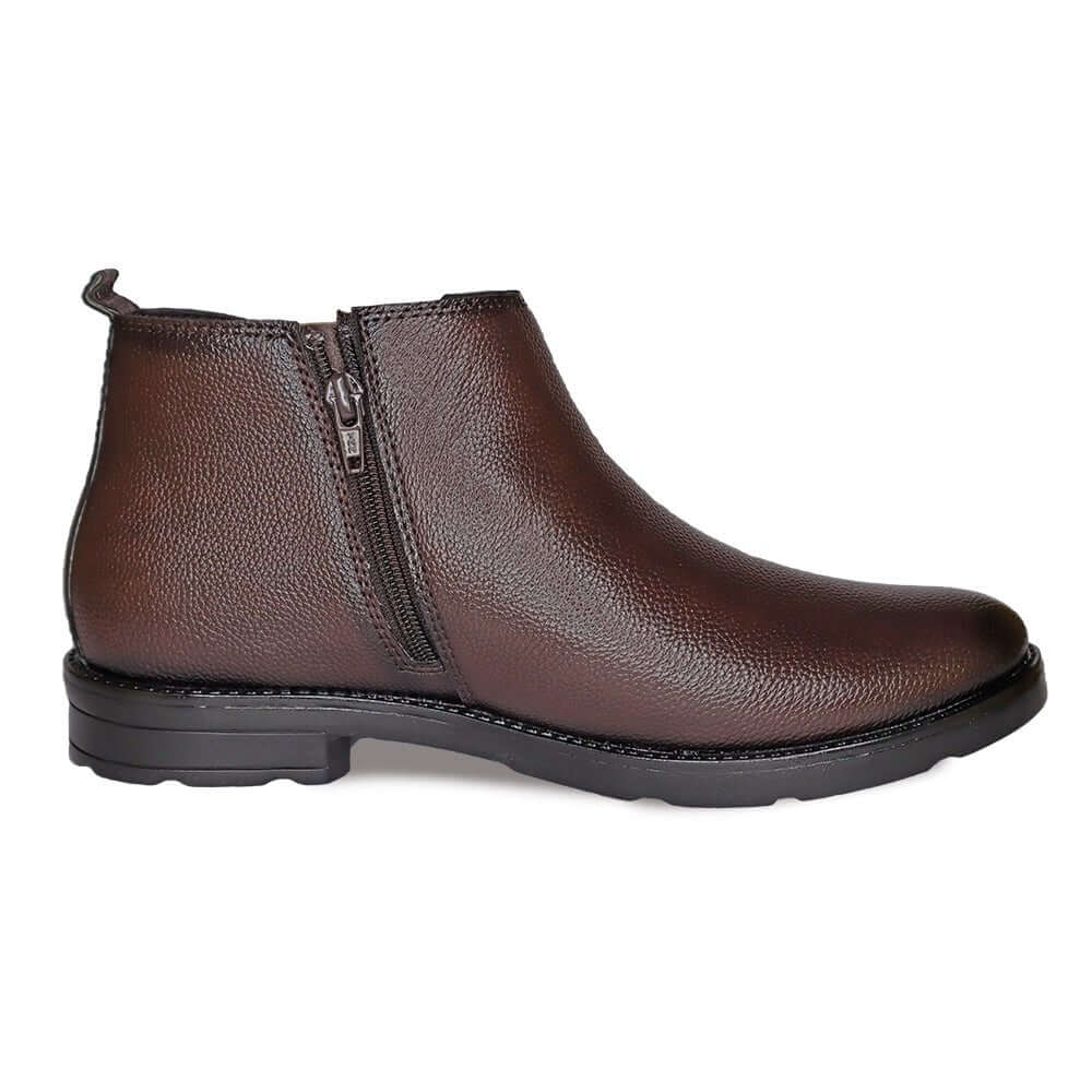 COMFITOES BROWN CHELSEA BOOTS WITH ZIP CLOSURE - Comfitoes Footwear Pvt. Ltd.
