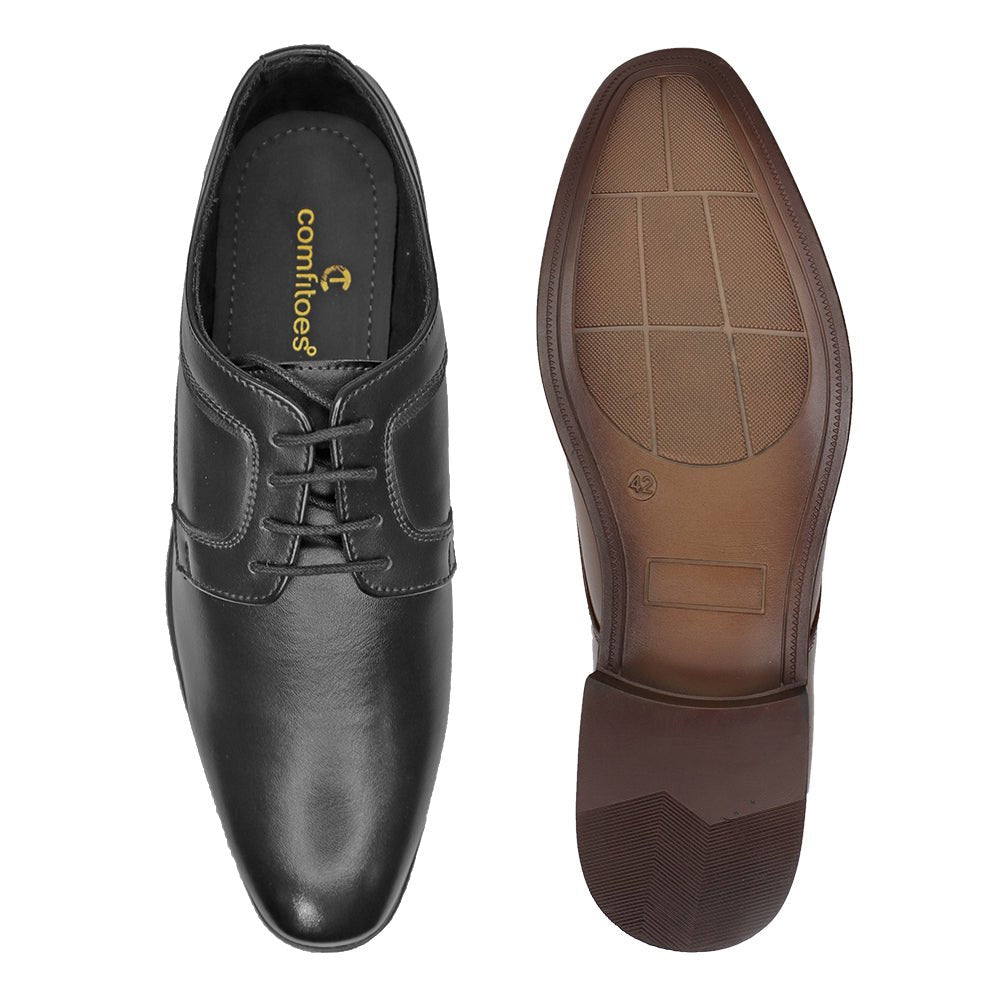 LEATHER BLACK DESIGNER FORMAL SHOES FOR MEN - Comfitoes Footwear Pvt. Ltd.