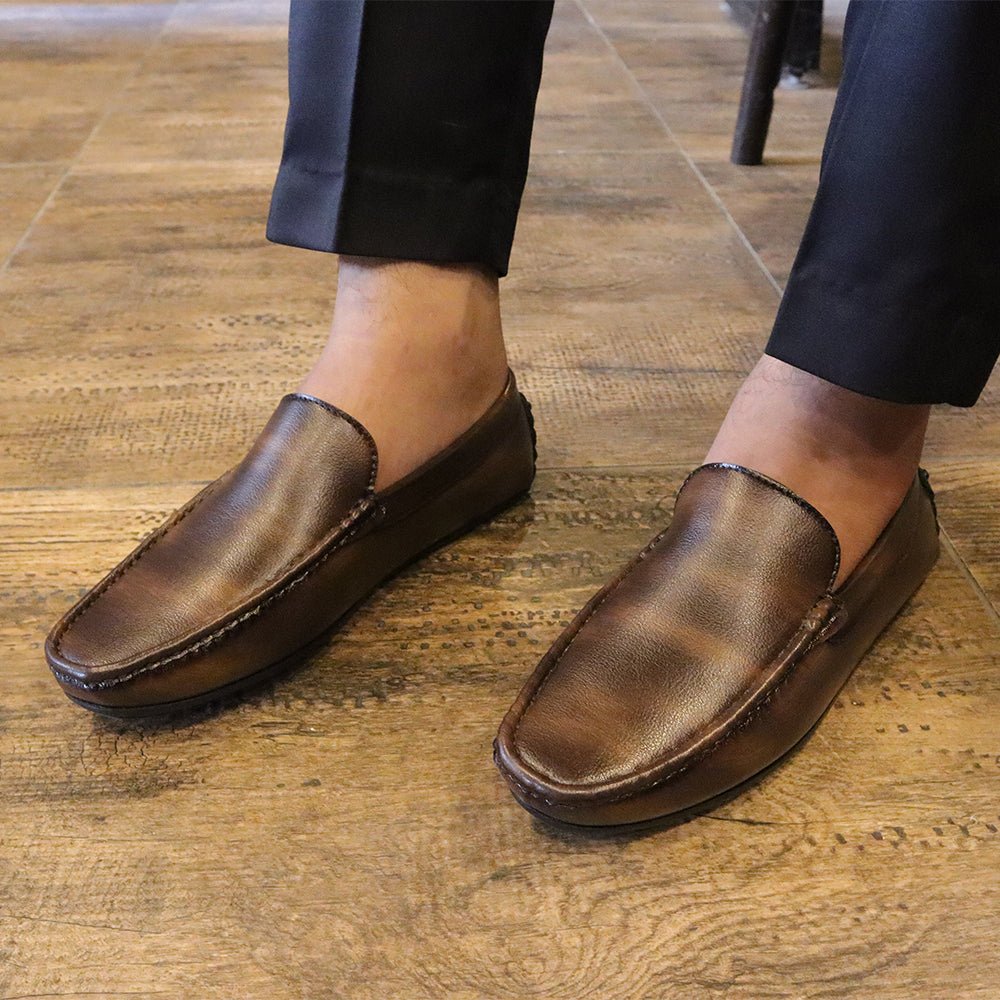 Classic Vegan Leather Brown Casual Loafer for Men