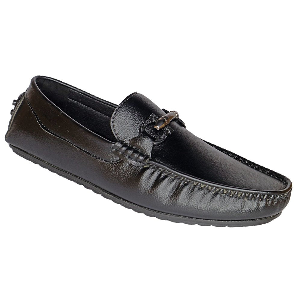 PREMIUM ORTHOPEDIC VEGAN LEATHER BUCKLED BLACK CASUAL LOAFER FOR MEN - Comfitoes Footwear Pvt. Ltd.