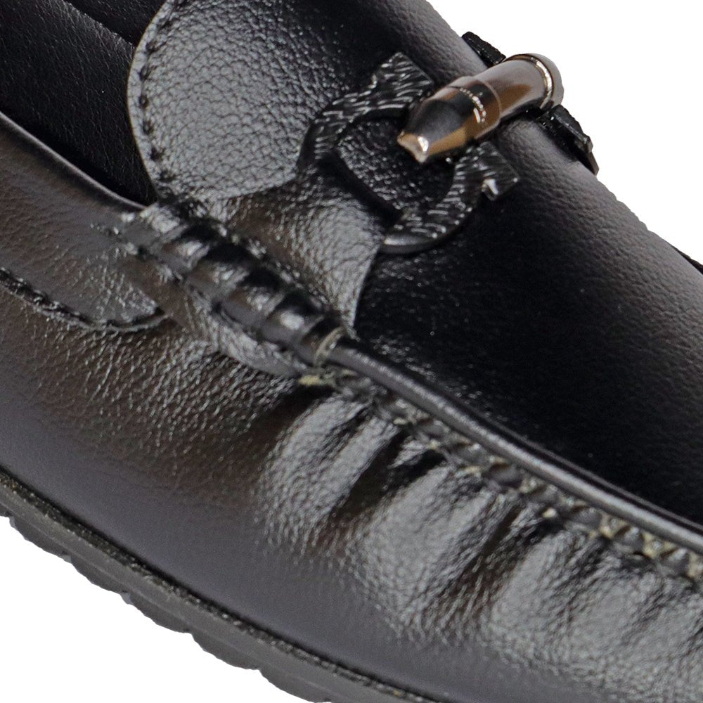 PREMIUM ORTHOPEDIC VEGAN LEATHER BUCKLED BLACK CASUAL LOAFER FOR MEN - Comfitoes Footwear Pvt. Ltd.