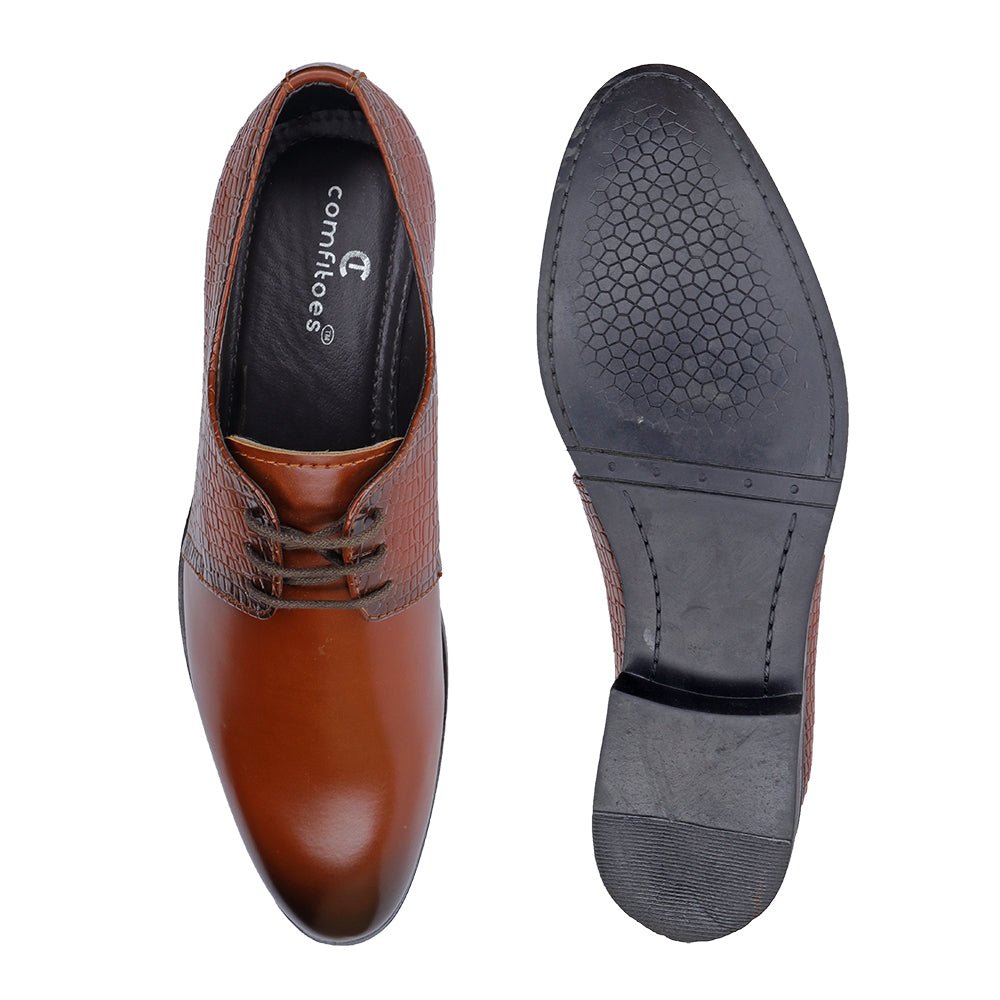 PREMIUM VEGAN LEATHER TAN FORMAL SHOES FOR MEN - Comfitoes Footwear Pvt. Ltd.