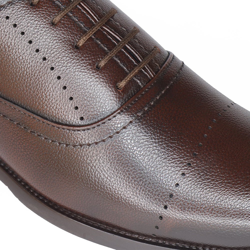 PREMIUM VEGAN LEATHER BROWN FORMAL SHOES FOR MEN - Comfitoes Footwear Pvt. Ltd.